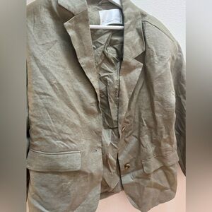 OAK + FORT Linen Blazer Green (XS)